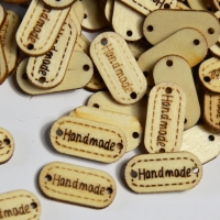 Etikett "Handmade" Holz natur